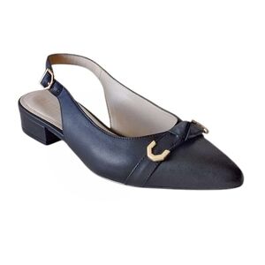 Cole Haan Menlo Black Leather Menlo Skimmer Slingbacks 8.5 Business Casual Dress